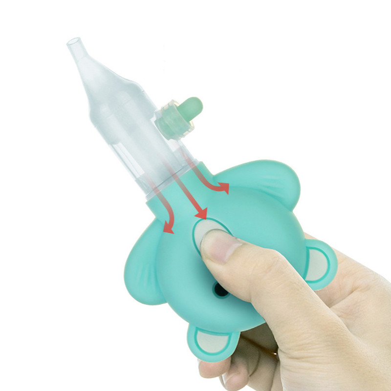 High Quality Baby Manicure Pedicure Kit Nail Clipper Scissor Tweezer File Bear Nasal Aspirator for Newborn Infant Toddler Mint Green